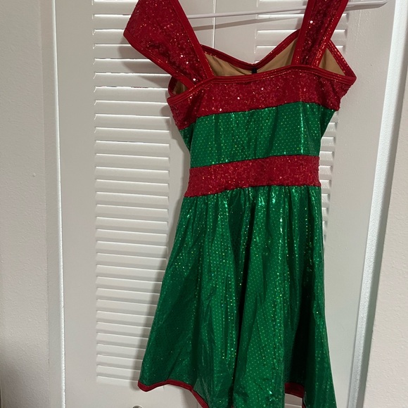Wish Red and Green Sequin Dress dance costume - Picture 2 of 3